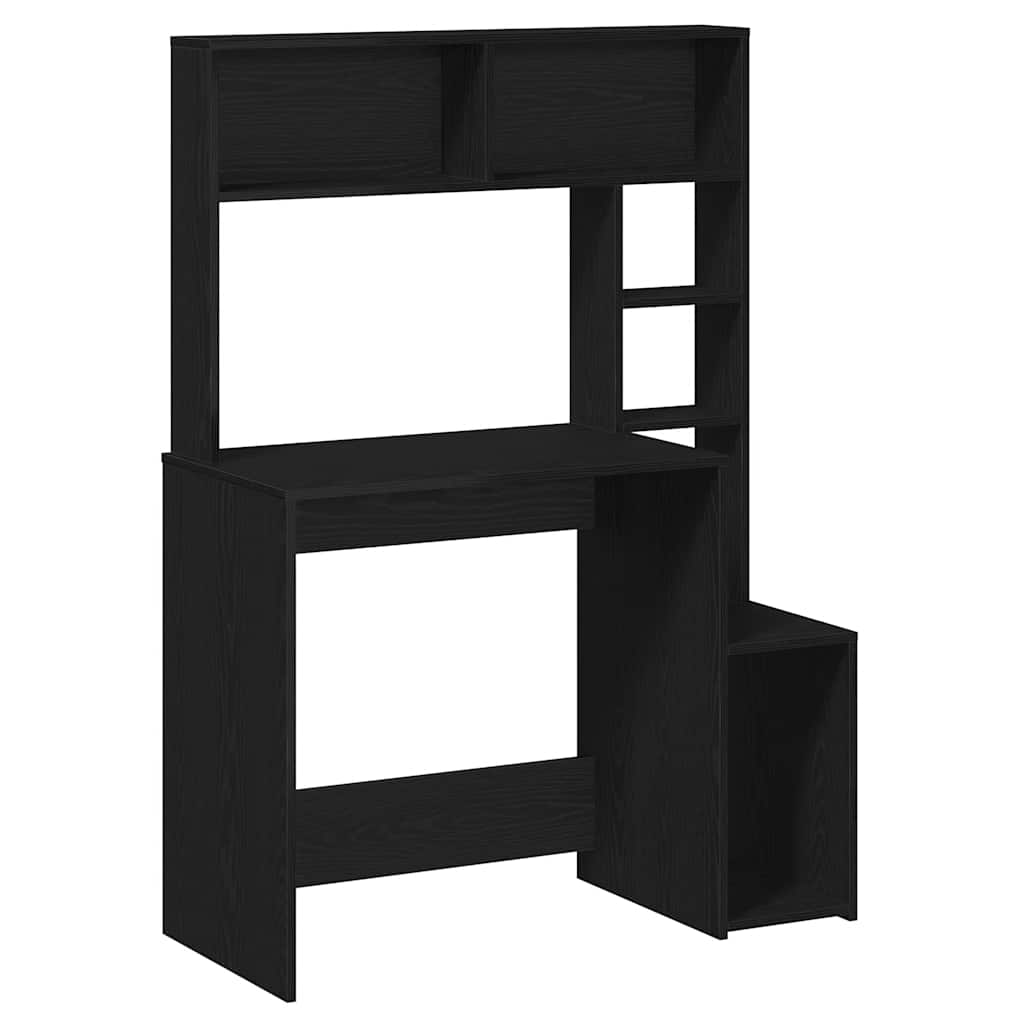 Bureau avec étagères noir 100x45x140 cm bois d'ingénierie - XIOS