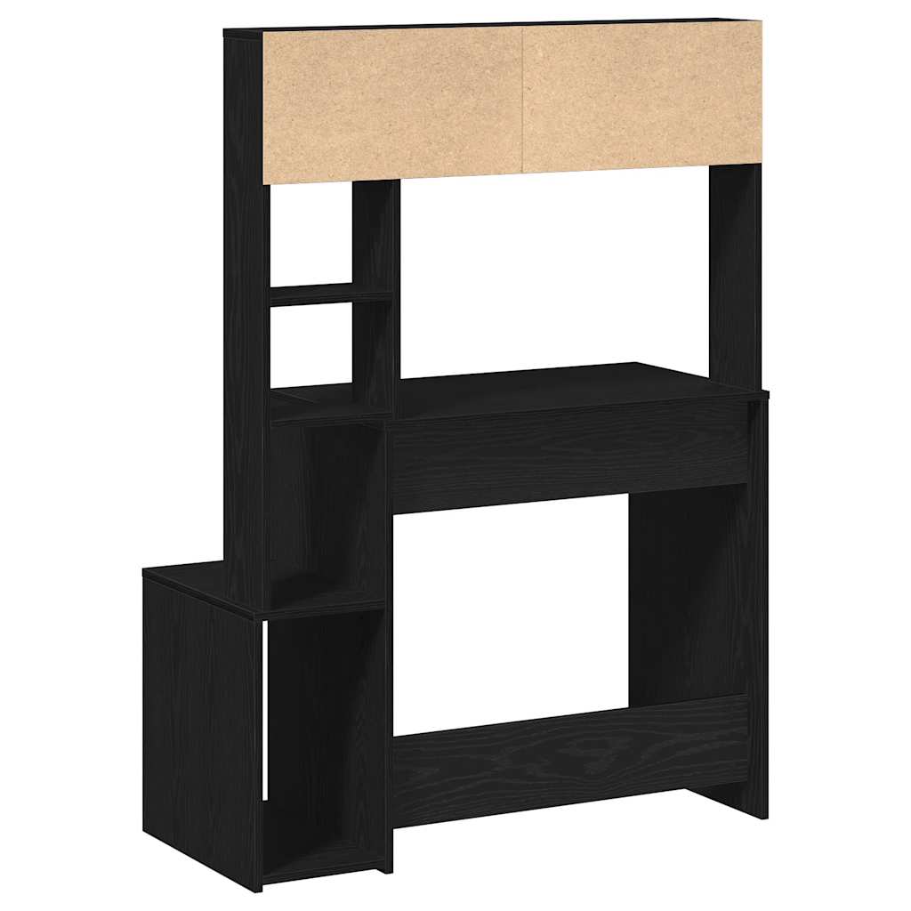 Bureau avec étagères noir 100x45x140 cm bois d'ingénierie - XIOS