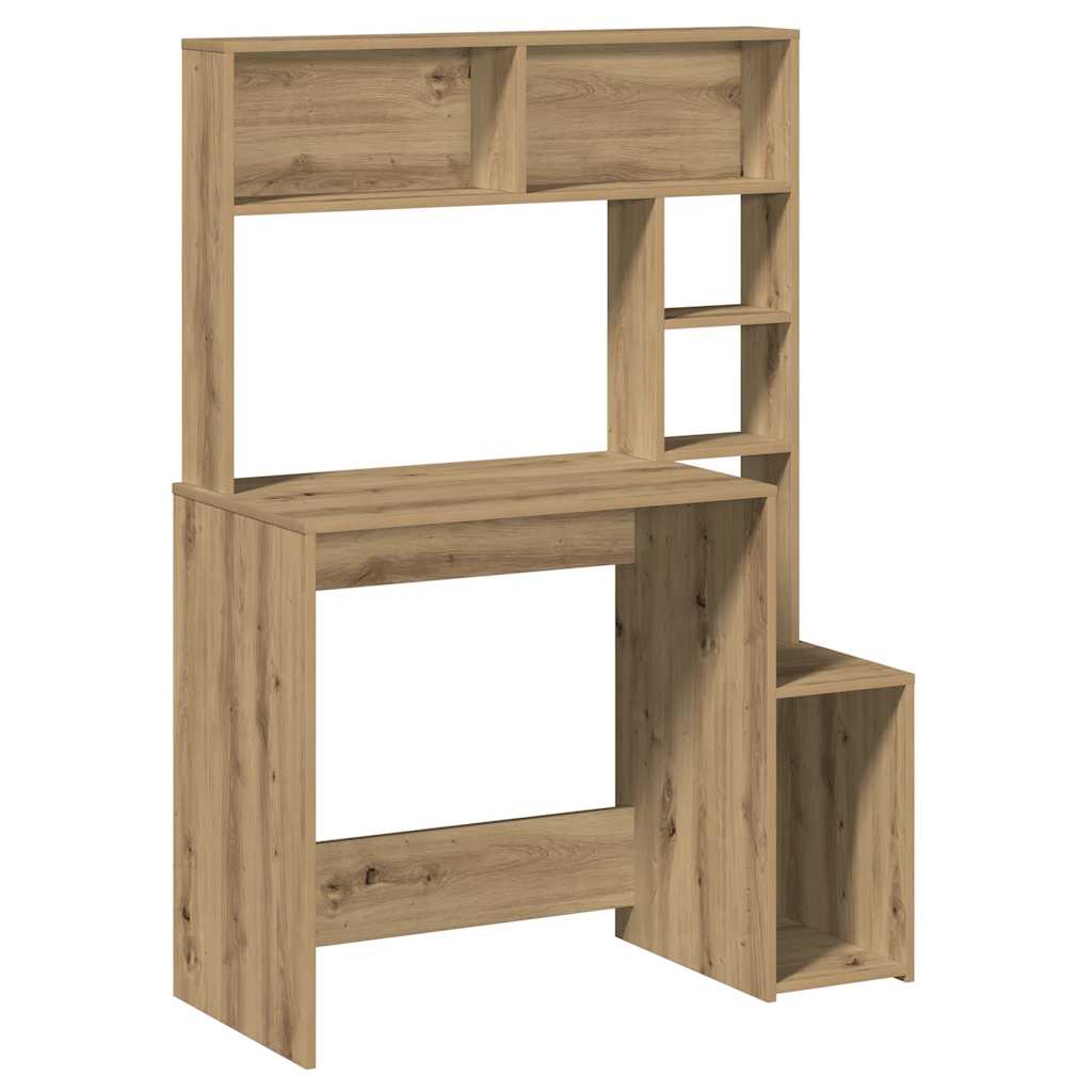Bureau avec étagères chêne artisanal Bois d'ingénierie - XIOS