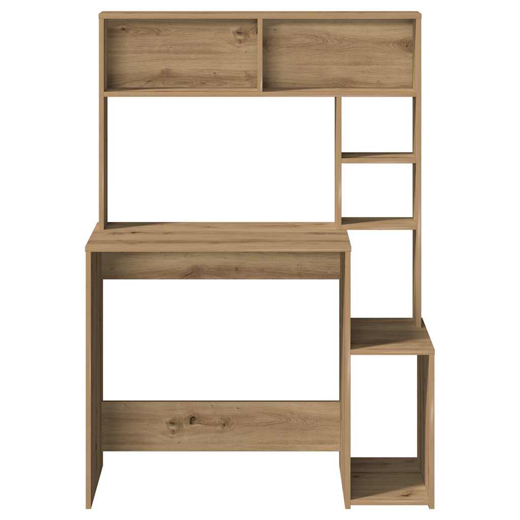 Bureau avec étagères chêne artisanal Bois d'ingénierie - XIOS