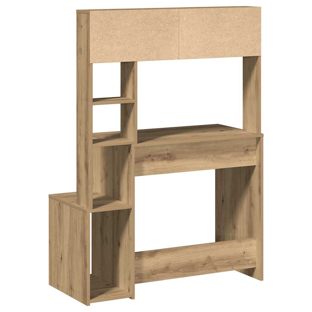 Bureau avec étagères chêne artisanal Bois d'ingénierie - XIOS