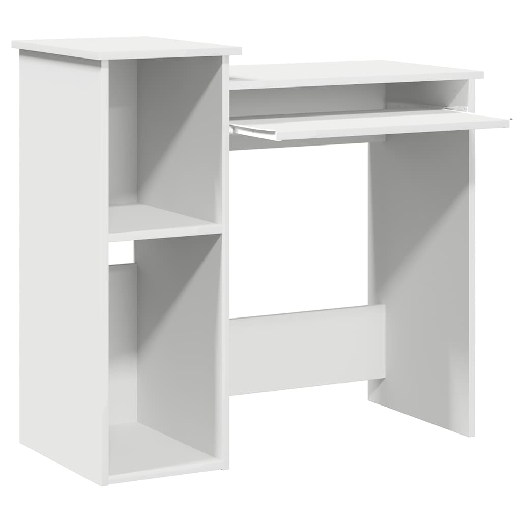 Bureau avec étagères blanc 84x40x78 cm bois d'ingénierie - XIOS