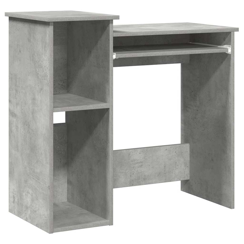 Bureau avec étagères gris béton 84x40x78 cm bois d'ingénierie - XIOS