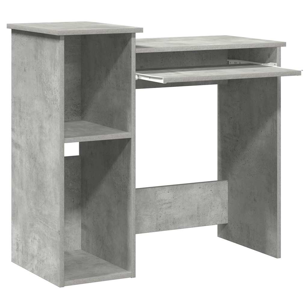 Bureau avec étagères gris béton 84x40x78 cm bois d'ingénierie - XIOS