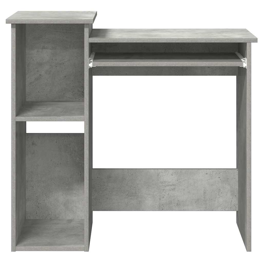 Bureau avec étagères gris béton 84x40x78 cm bois d'ingénierie - XIOS