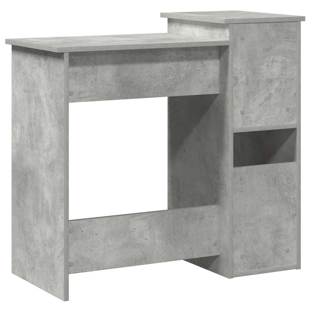 Bureau avec étagères gris béton 84x40x78 cm bois d'ingénierie - XIOS