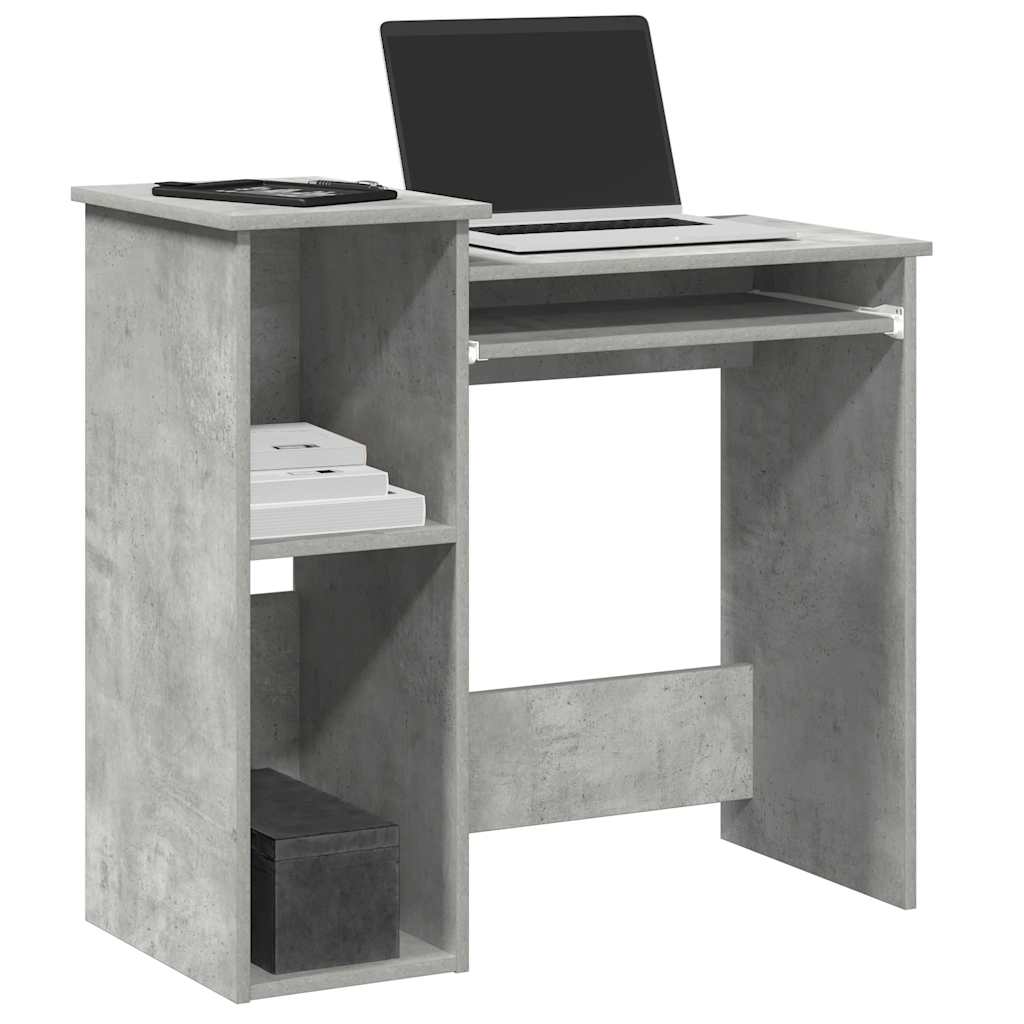 Bureau avec étagères gris béton 84x40x78 cm bois d'ingénierie - XIOS