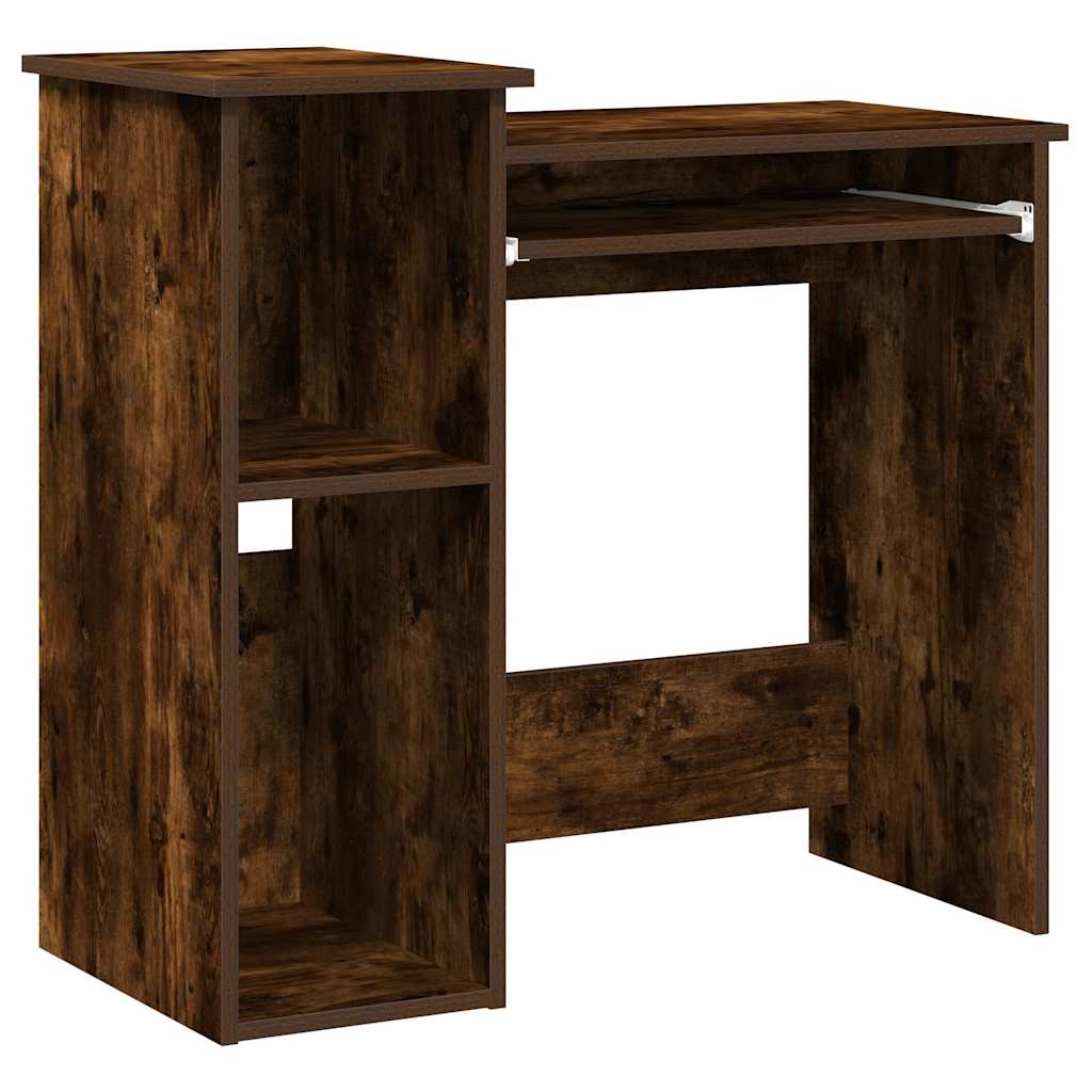 Bureau avec étagères chêne fumé 84x40x78 cm bois d'ingénierie - XIOS