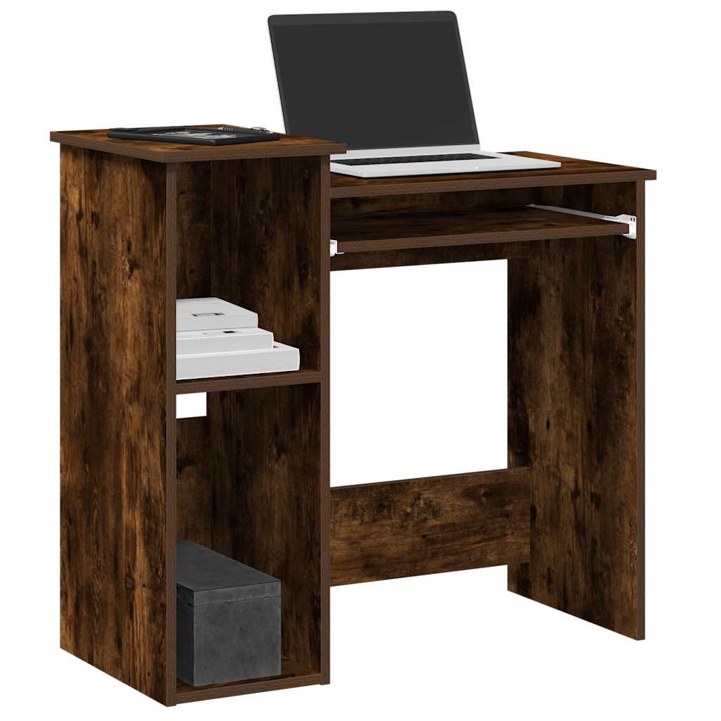 Bureau avec étagères chêne fumé 84x40x78 cm bois d'ingénierie - XIOS