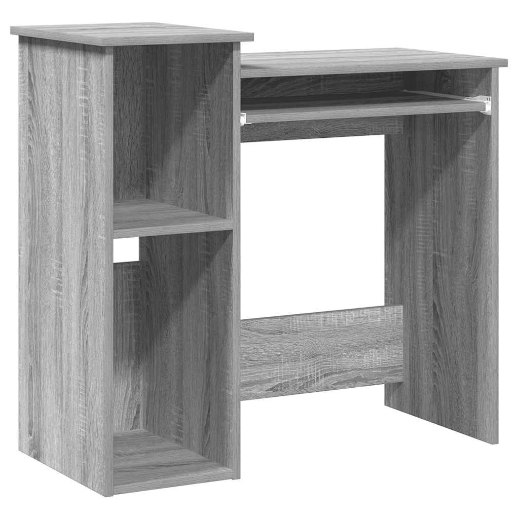Bureau avec étagères sonoma gris 84x40x78 cm bois d'ingénierie - XIOS