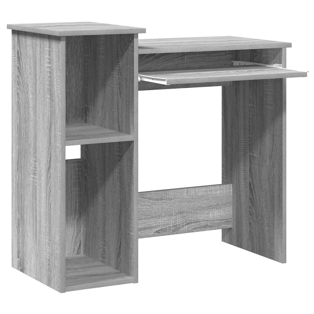 Bureau avec étagères sonoma gris 84x40x78 cm bois d'ingénierie - XIOS
