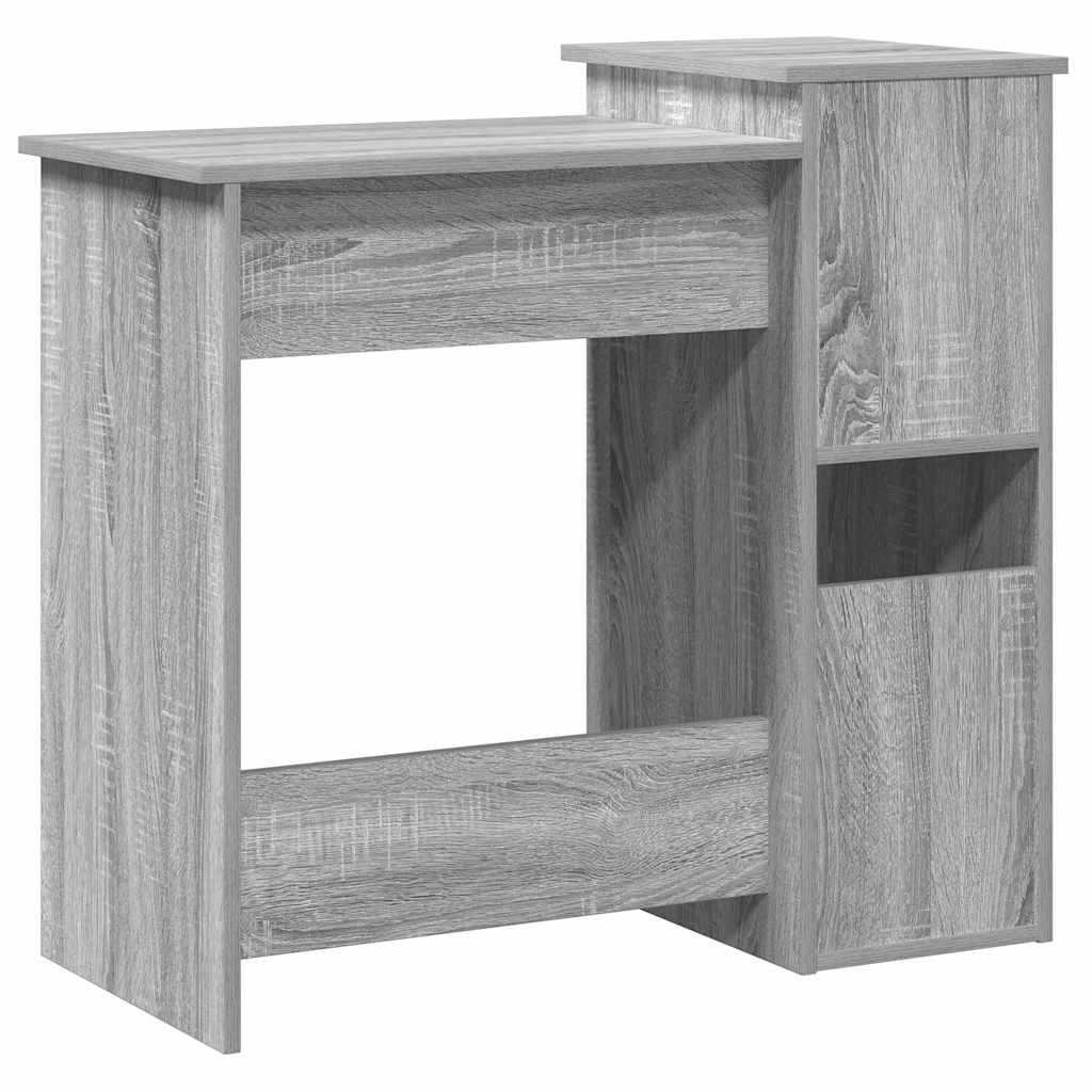 Bureau avec étagères sonoma gris 84x40x78 cm bois d'ingénierie - XIOS