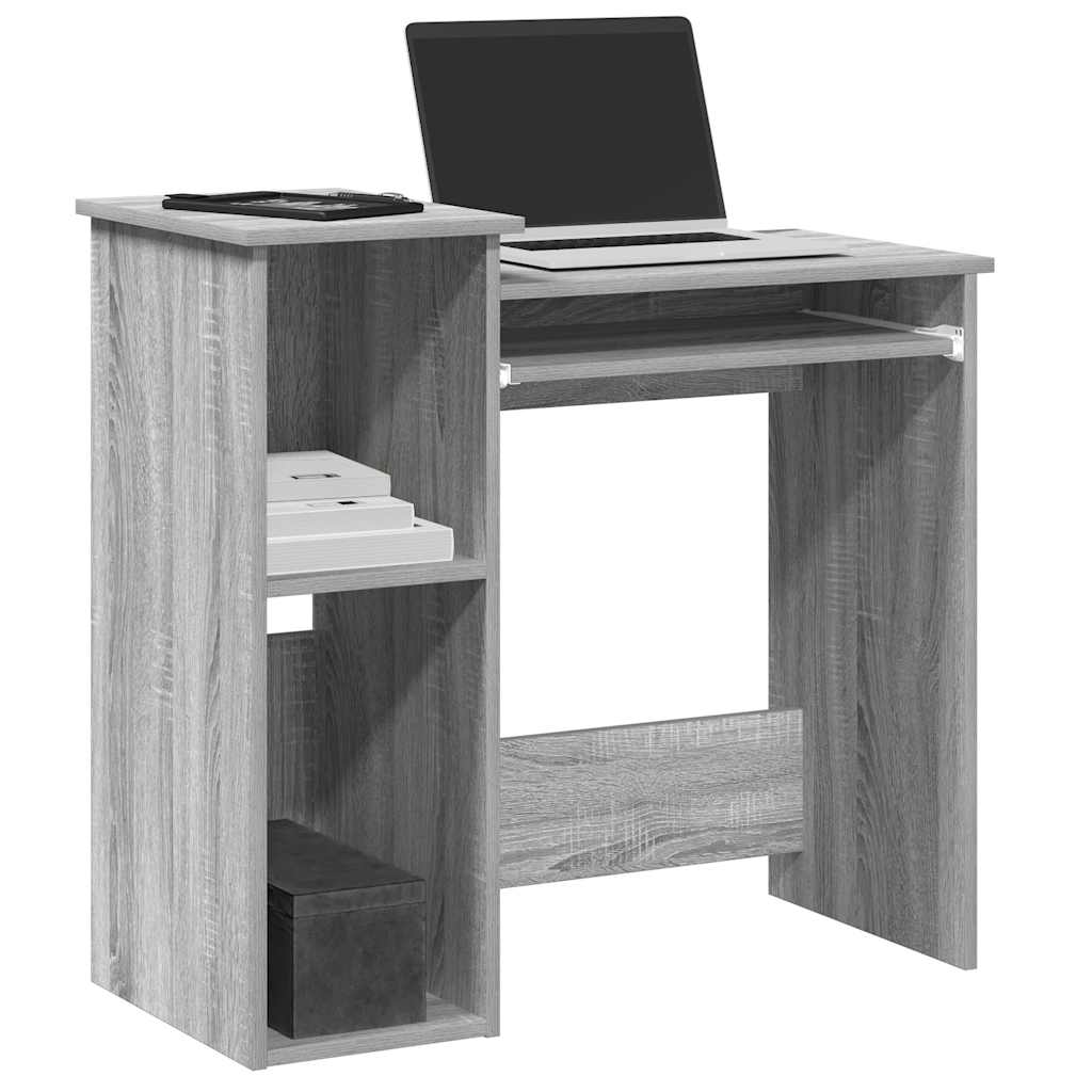 Bureau avec étagères sonoma gris 84x40x78 cm bois d'ingénierie - XIOS