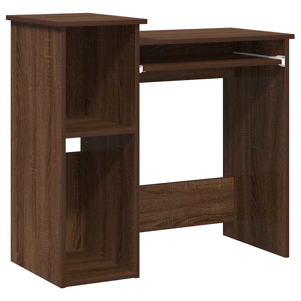 Bureau et étagères chêne marron 84x40x78 cm bois d'ingénierie - XIOS