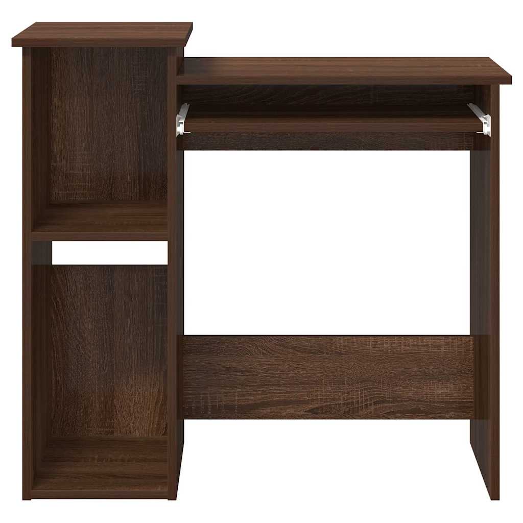 Bureau et étagères chêne marron 84x40x78 cm bois d'ingénierie - XIOS