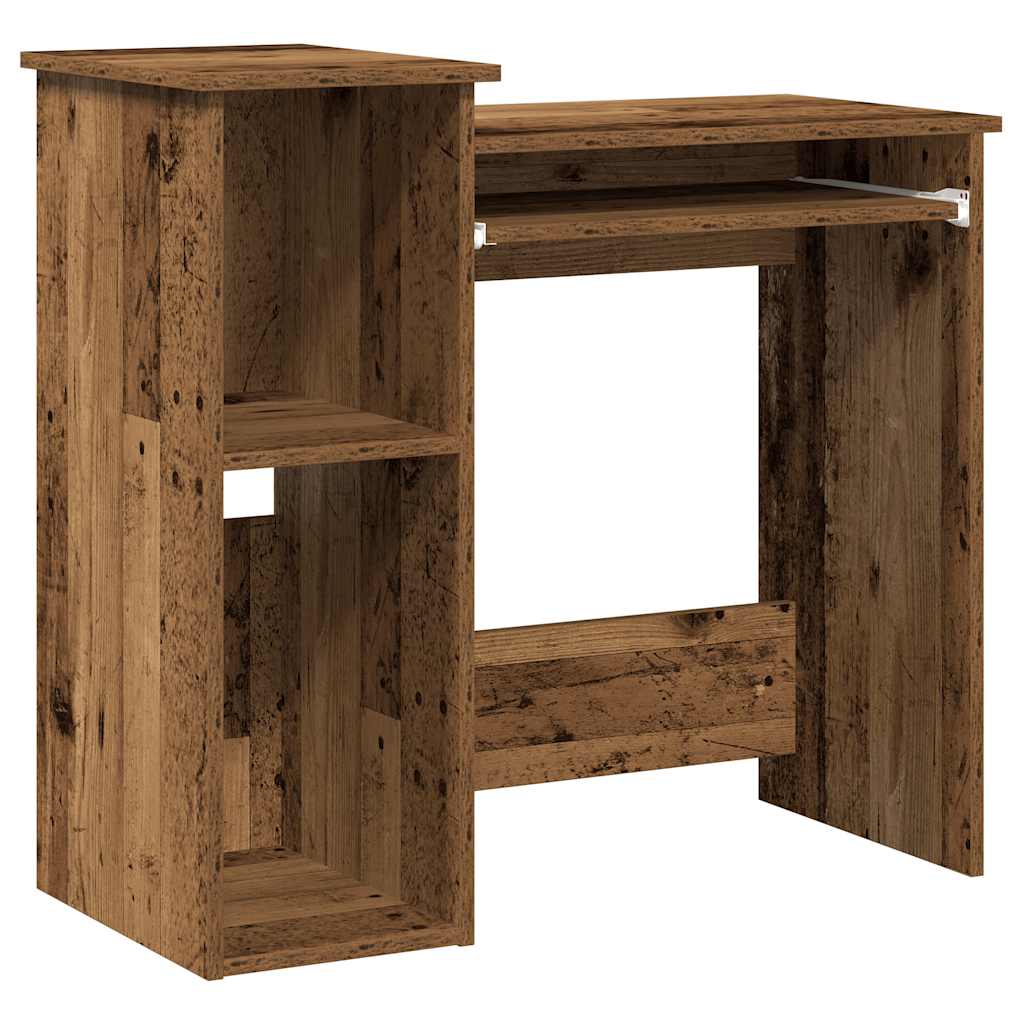 Bureau avec étagères vieux bois 84x40x78 cm bois d'ingénierie - XIOS