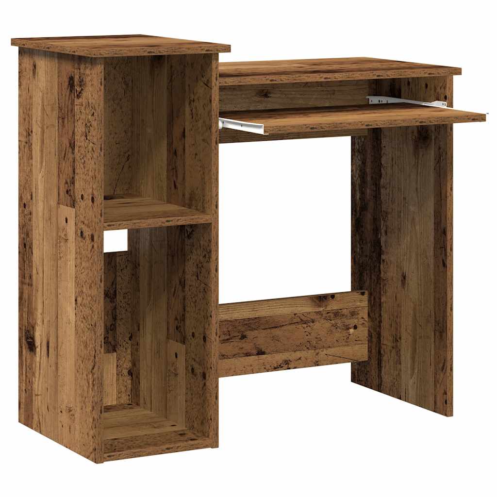 Bureau avec étagères vieux bois 84x40x78 cm bois d'ingénierie - XIOS