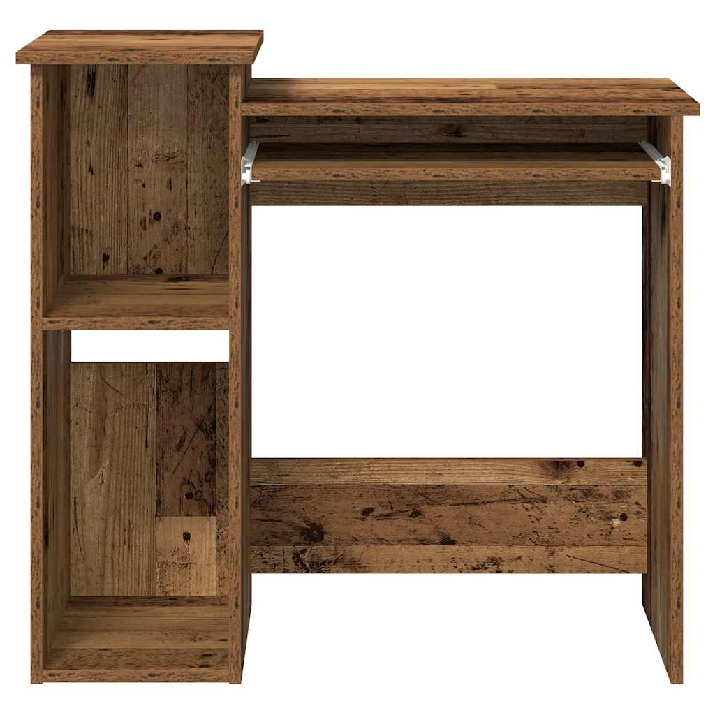 Bureau avec étagères vieux bois 84x40x78 cm bois d'ingénierie - XIOS