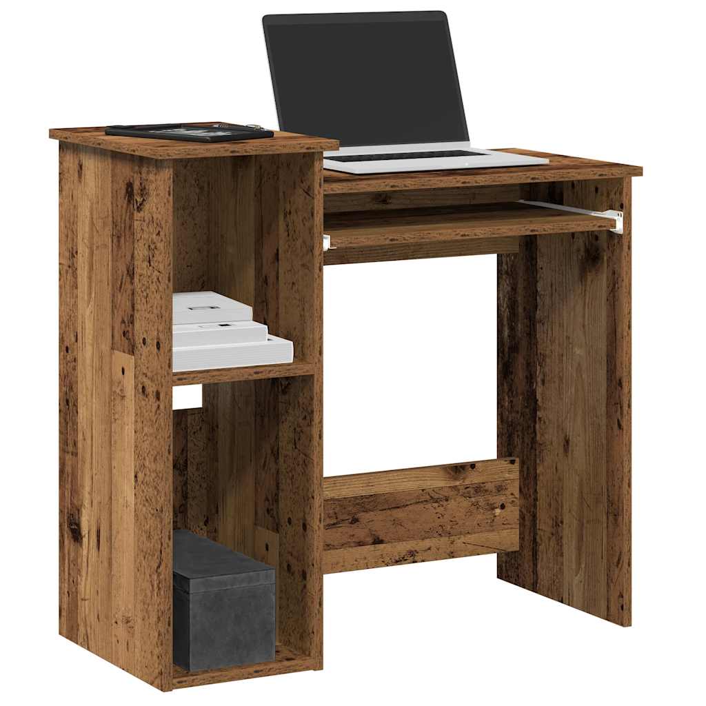 Bureau avec étagères vieux bois 84x40x78 cm bois d'ingénierie - XIOS