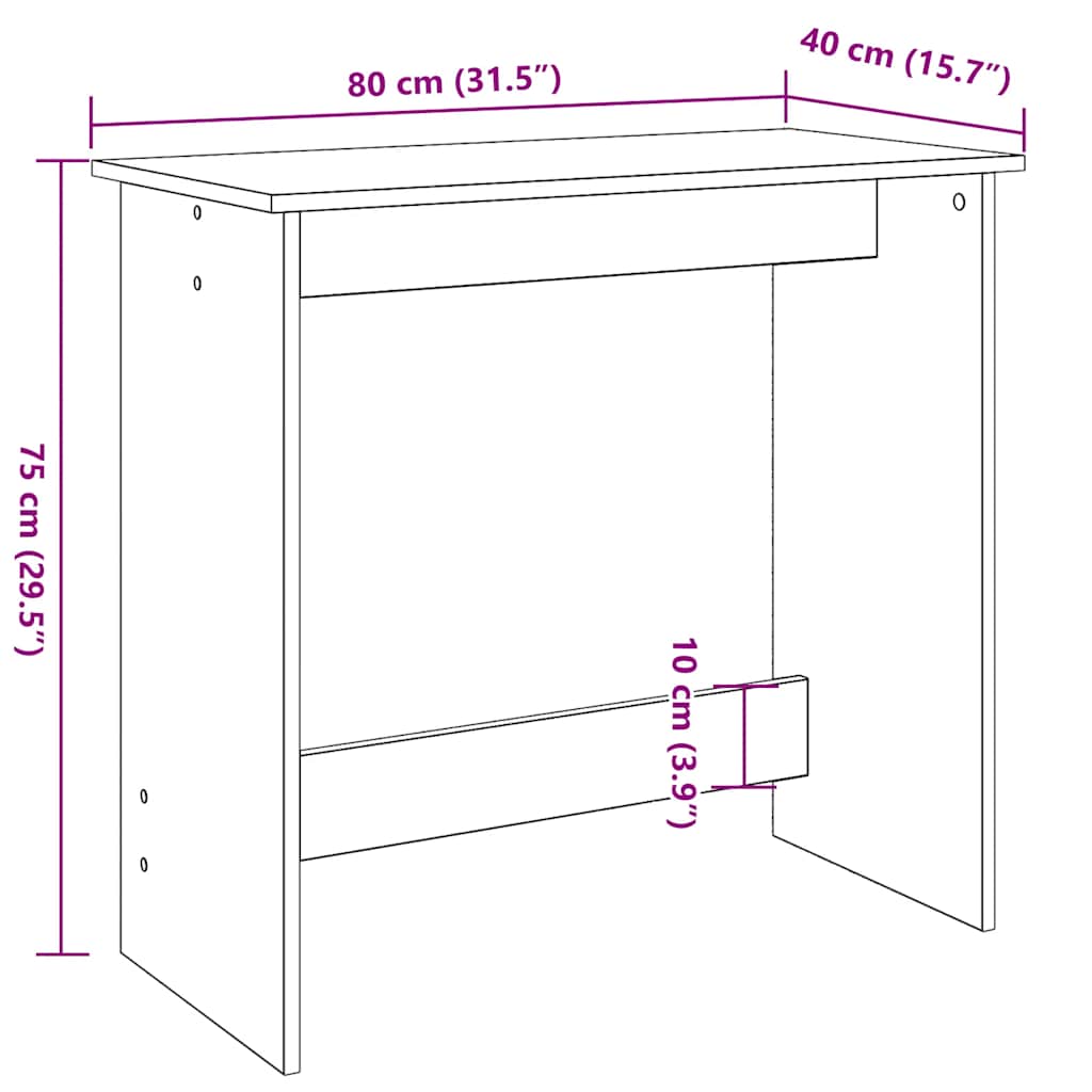 Bureau style vieux bois 80x40x75 cm bois d'ingénierie - XIOS