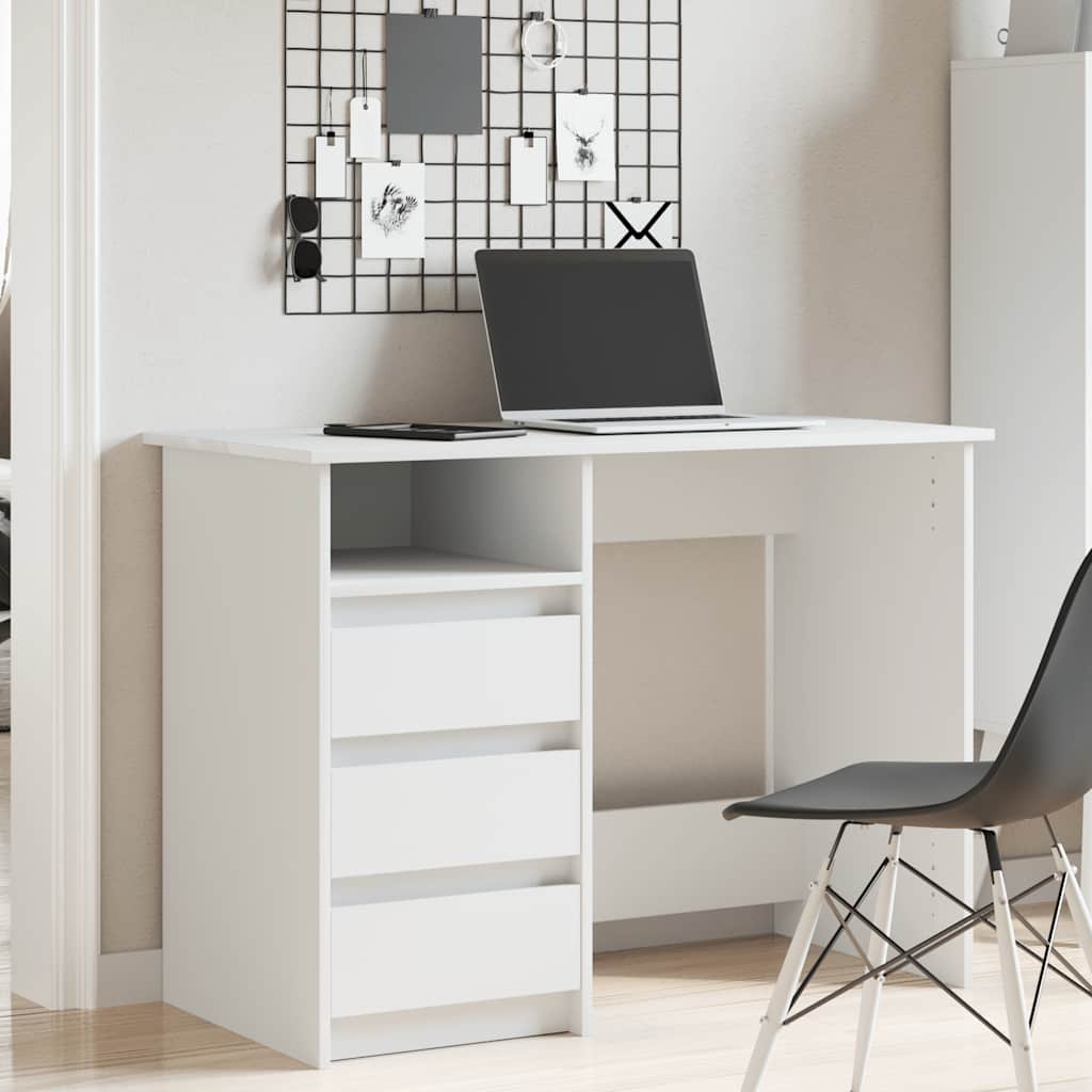 Bureau blanc 102x50x75 cm bois d'ingénierie - XIOS