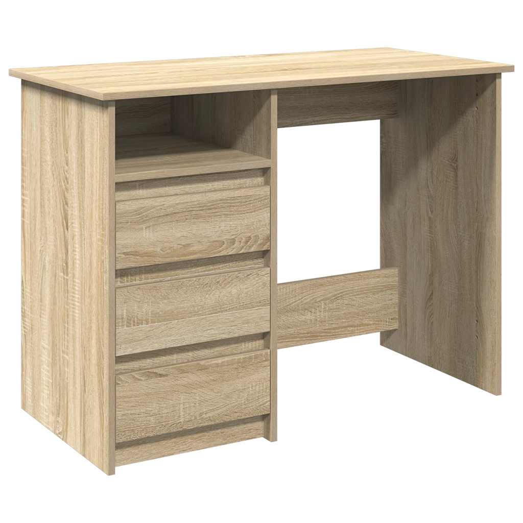 Bureau chêne sonoma 102x50x75 cm bois d'ingénierie - XIOS