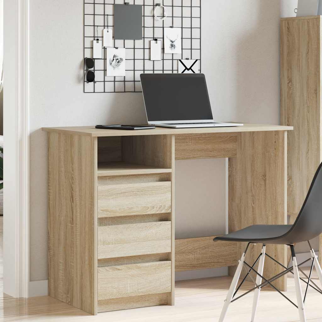 Bureau chêne sonoma 102x50x75 cm bois d'ingénierie - XIOS