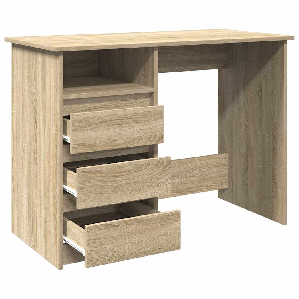 Bureau chêne sonoma 102x50x75 cm bois d'ingénierie - XIOS