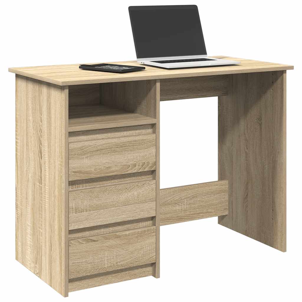 Bureau chêne sonoma 102x50x75 cm bois d'ingénierie - XIOS