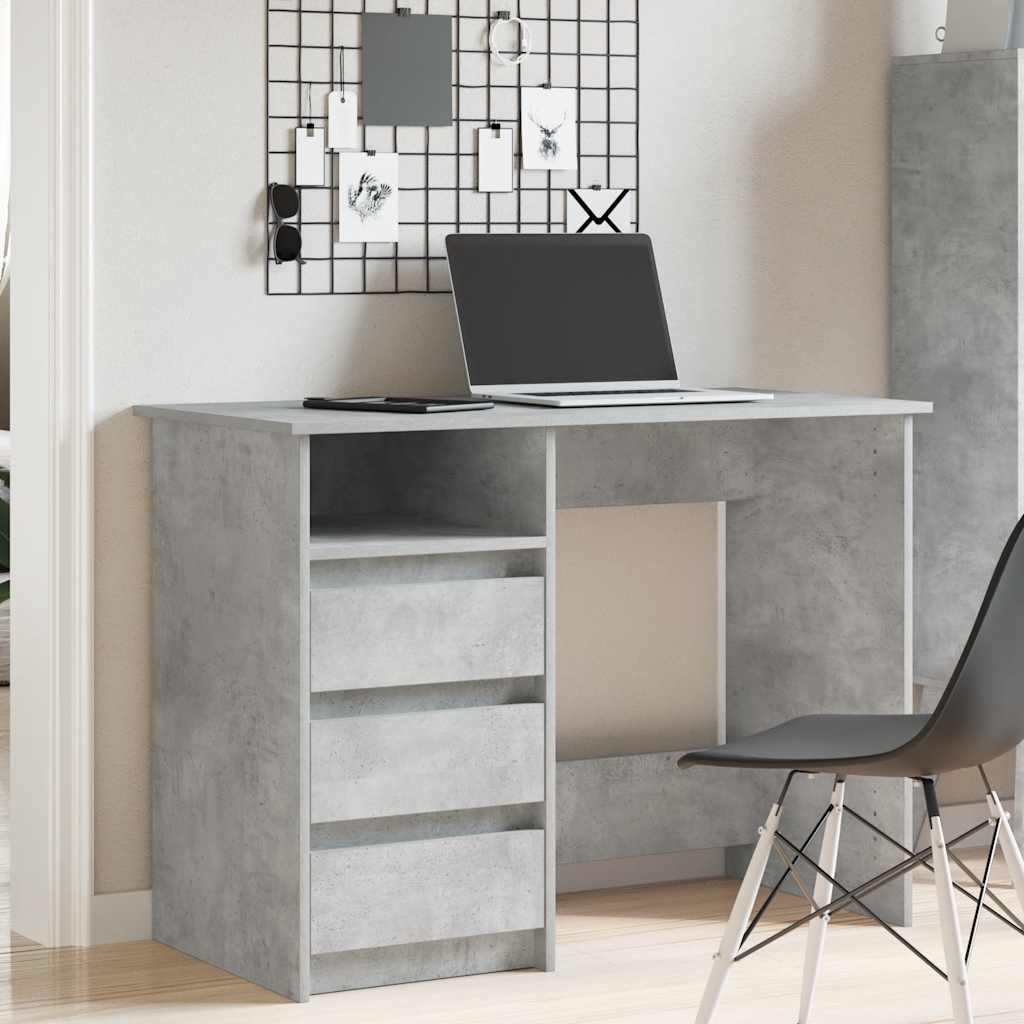 Bureau gris béton 102x50x75 cm bois d'ingénierie - XIOS