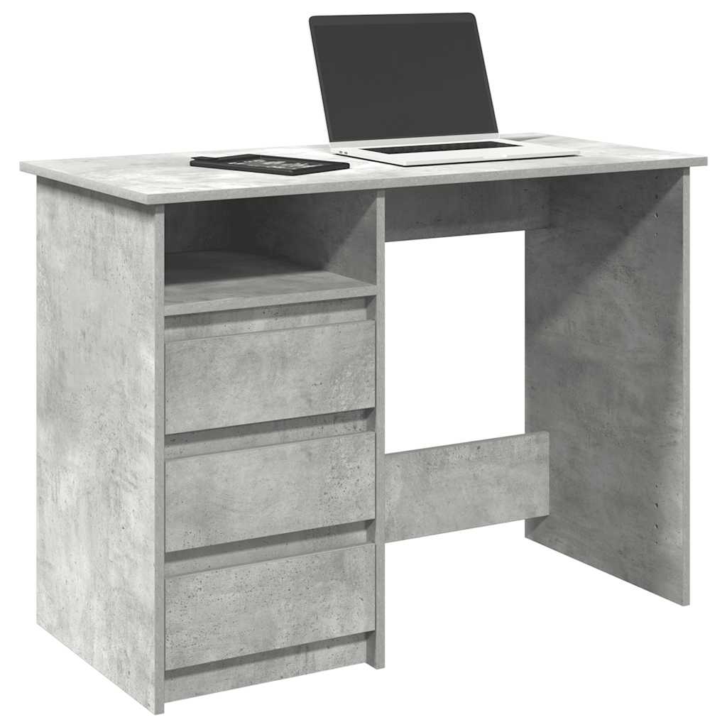 Bureau gris béton 102x50x75 cm bois d'ingénierie - XIOS