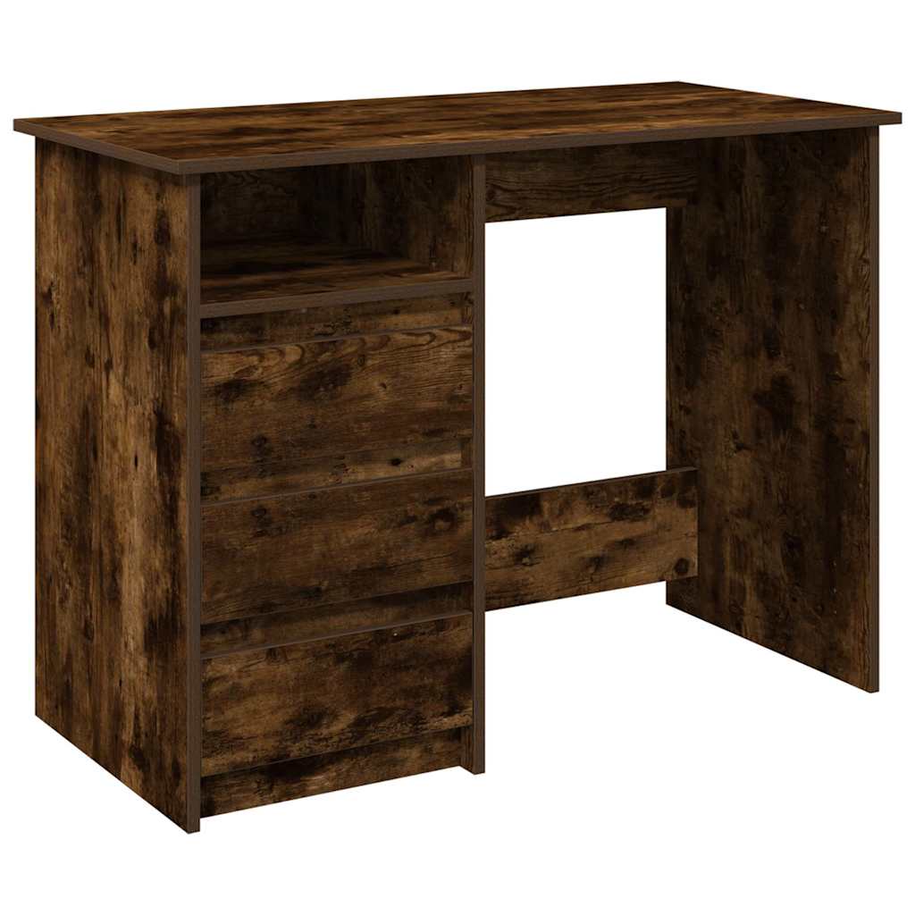 Bureau chêne fumé 102x50x75 cm bois d'ingénierie - XIOS