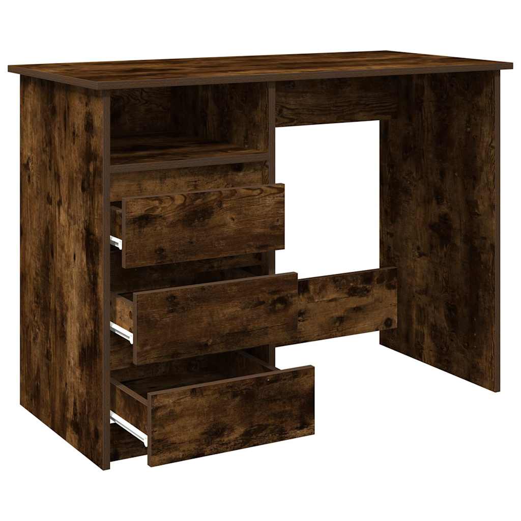 Bureau chêne fumé 102x50x75 cm bois d'ingénierie - XIOS