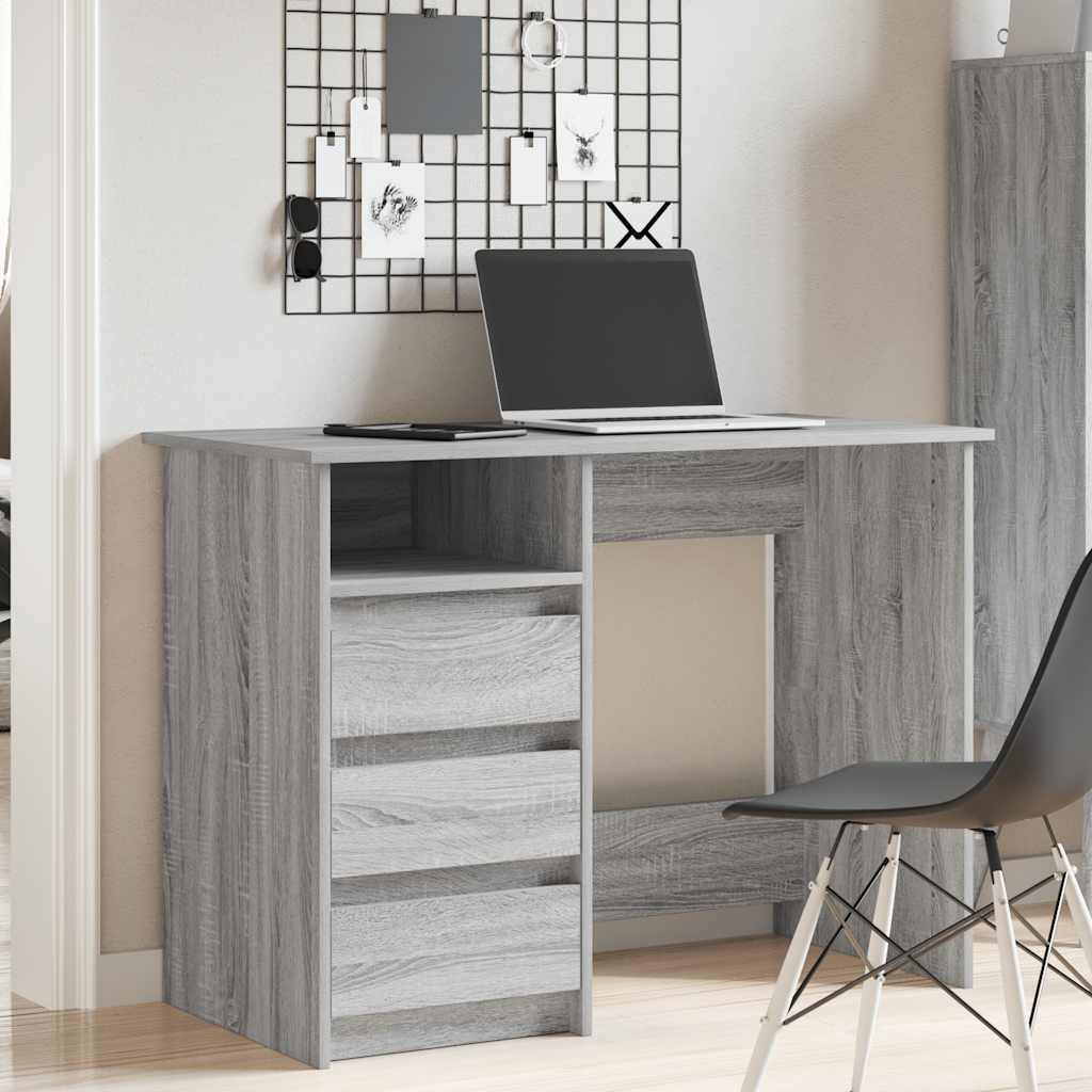Bureau sonoma gris 102x50x75 cm bois d'ingénierie - XIOS