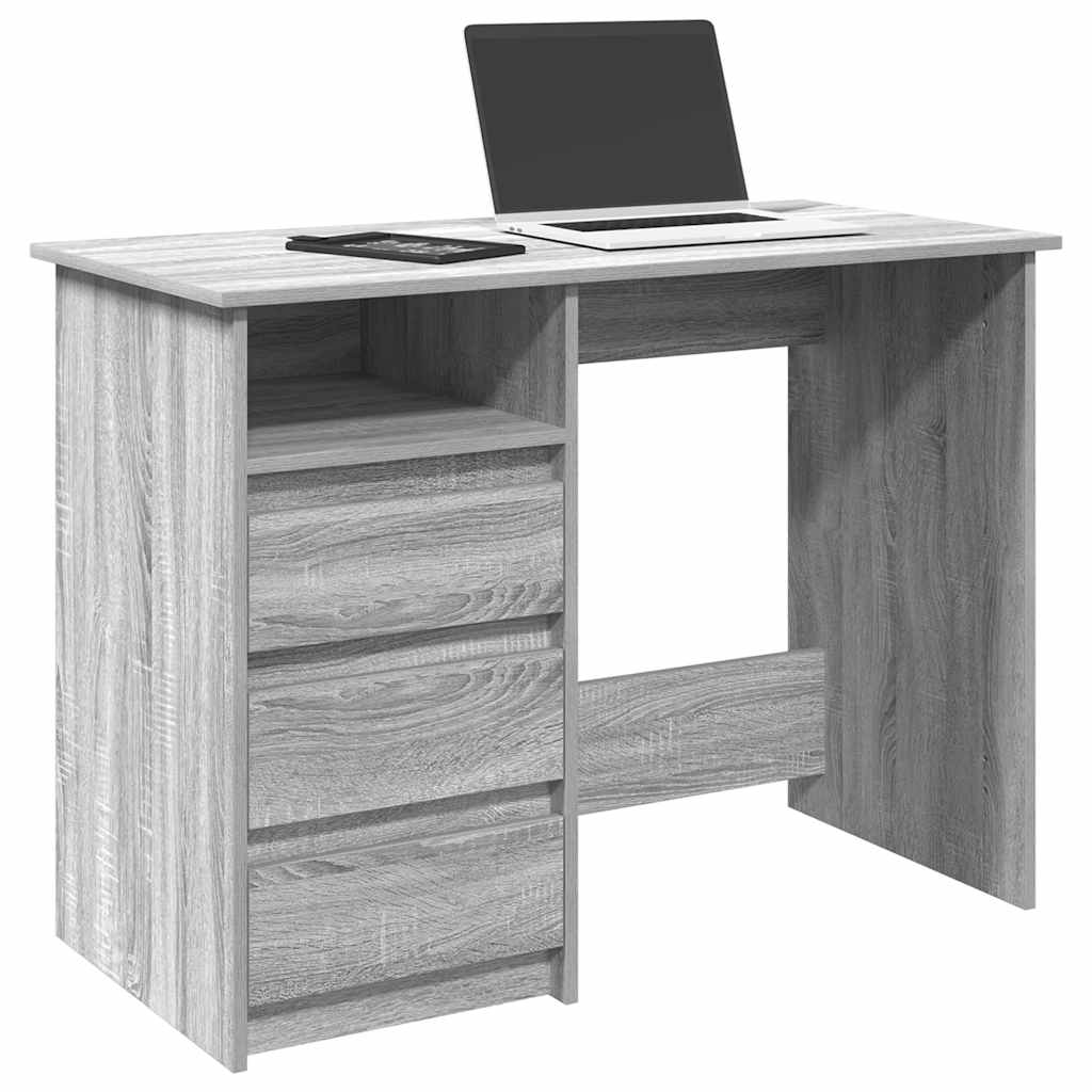 Bureau sonoma gris 102x50x75 cm bois d'ingénierie - XIOS