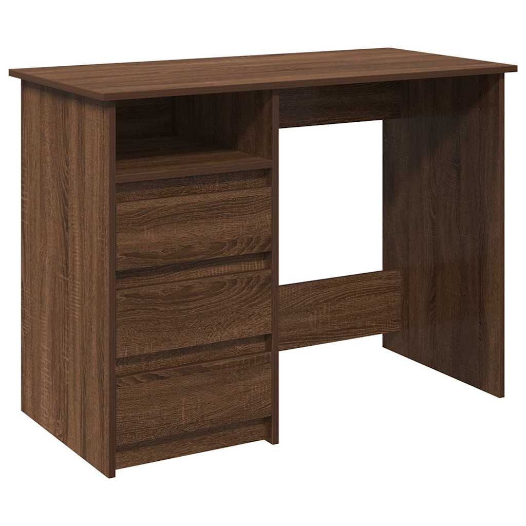 Bureau chêne marron 102x50x75 cm bois d'ingénierie - XIOS