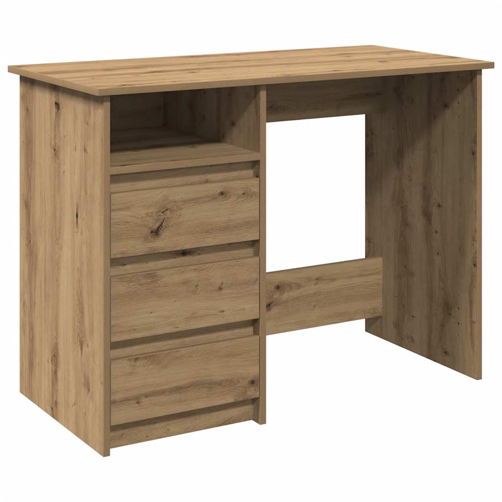 Bureau chêne artisanal 102x50x75 cm bois d'ingénierie - XIOS