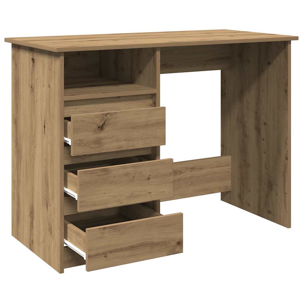 Bureau chêne artisanal 102x50x75 cm bois d'ingénierie - XIOS