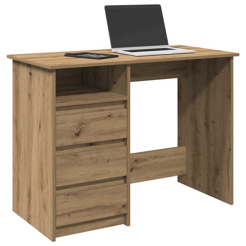 Bureau chêne artisanal 102x50x75 cm bois d'ingénierie - XIOS
