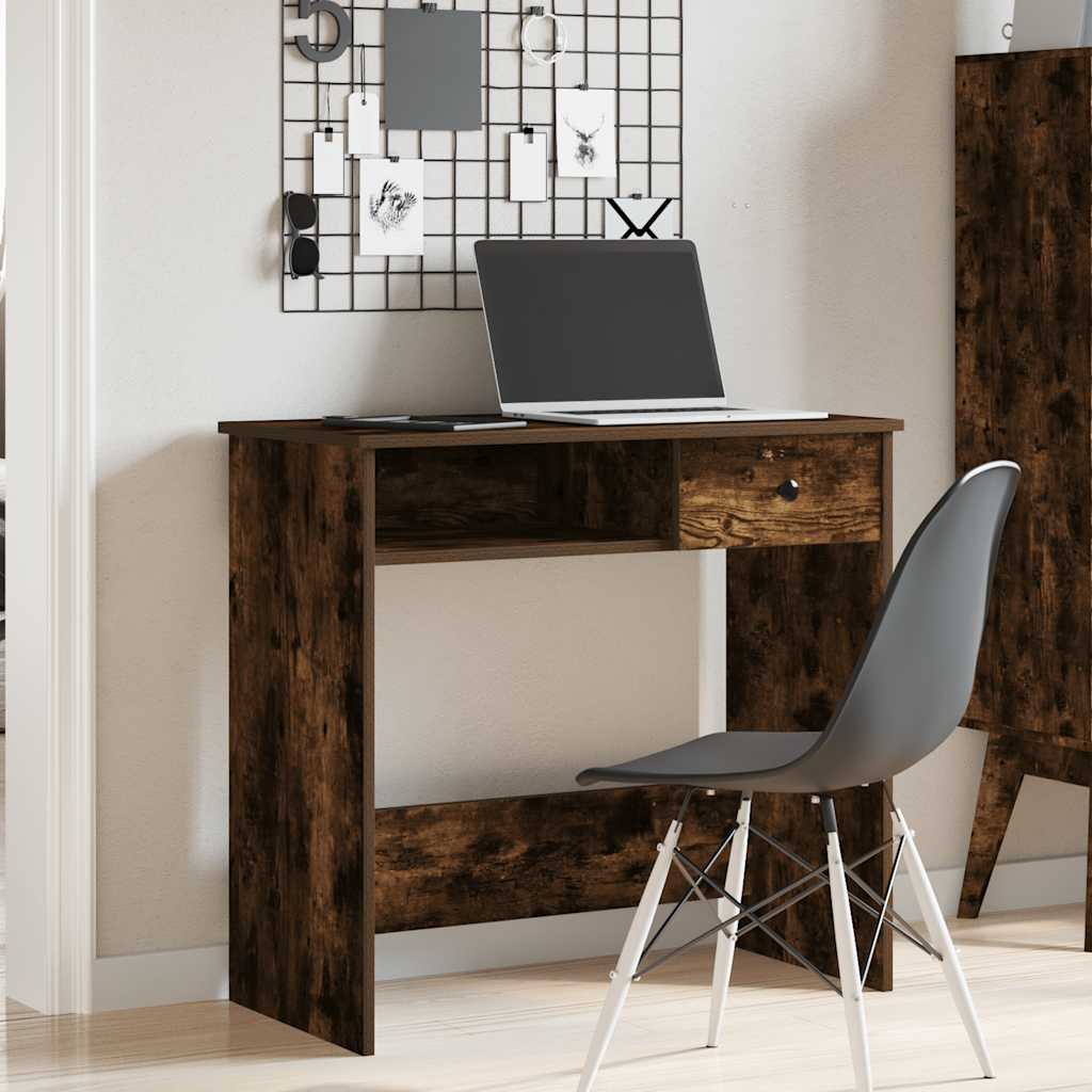 Bureau chêne fumé 80x40x75 cm bois d'ingénierie - XIOS
