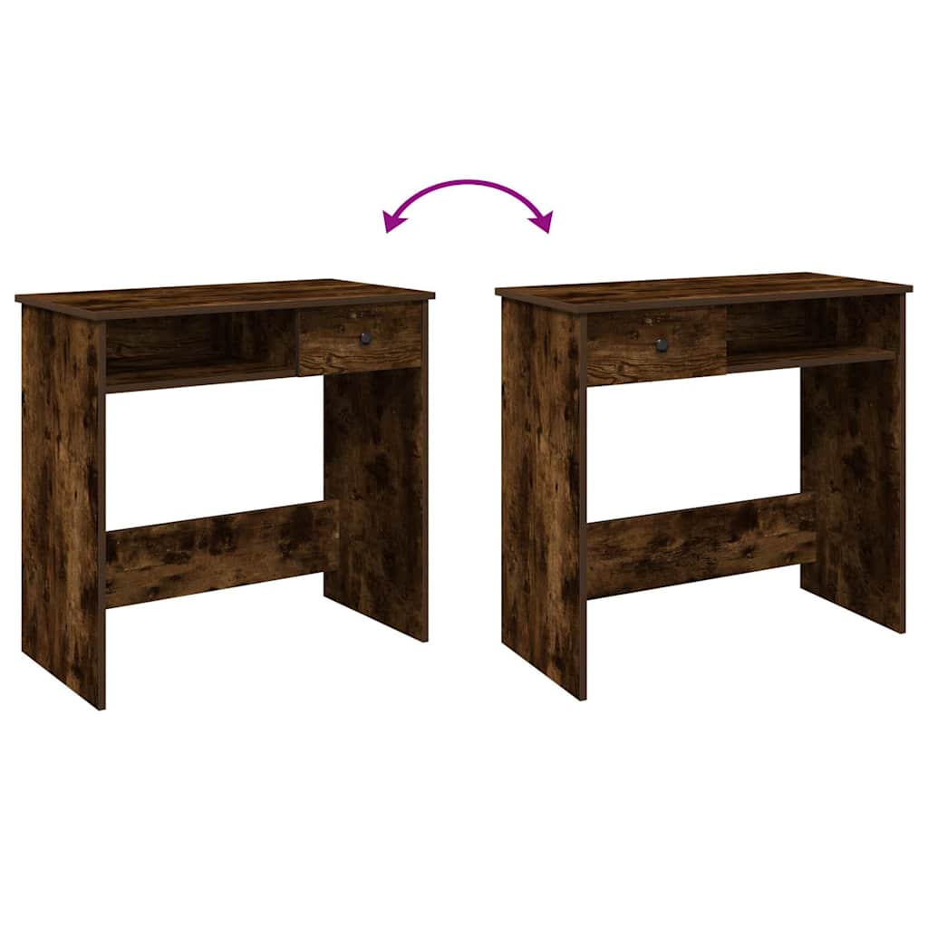 Bureau chêne fumé 80x40x75 cm bois d'ingénierie - XIOS