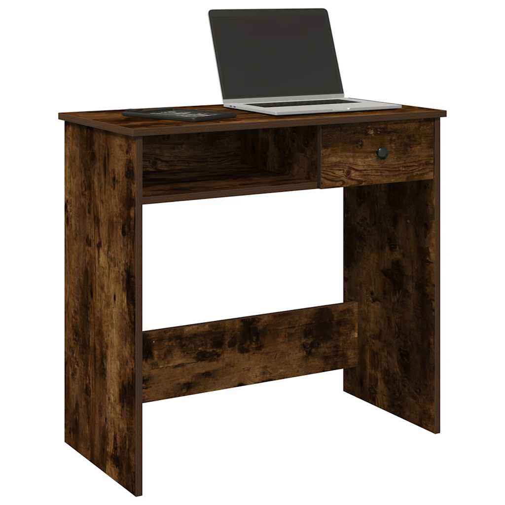 Bureau chêne fumé 80x40x75 cm bois d'ingénierie - XIOS