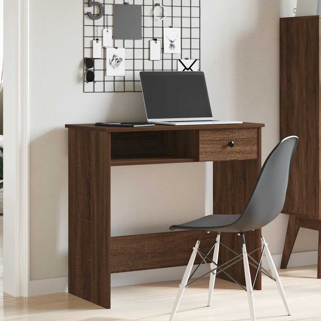 Bureau chêne marron 80x40x75 cm bois d'ingénierie - XIOS