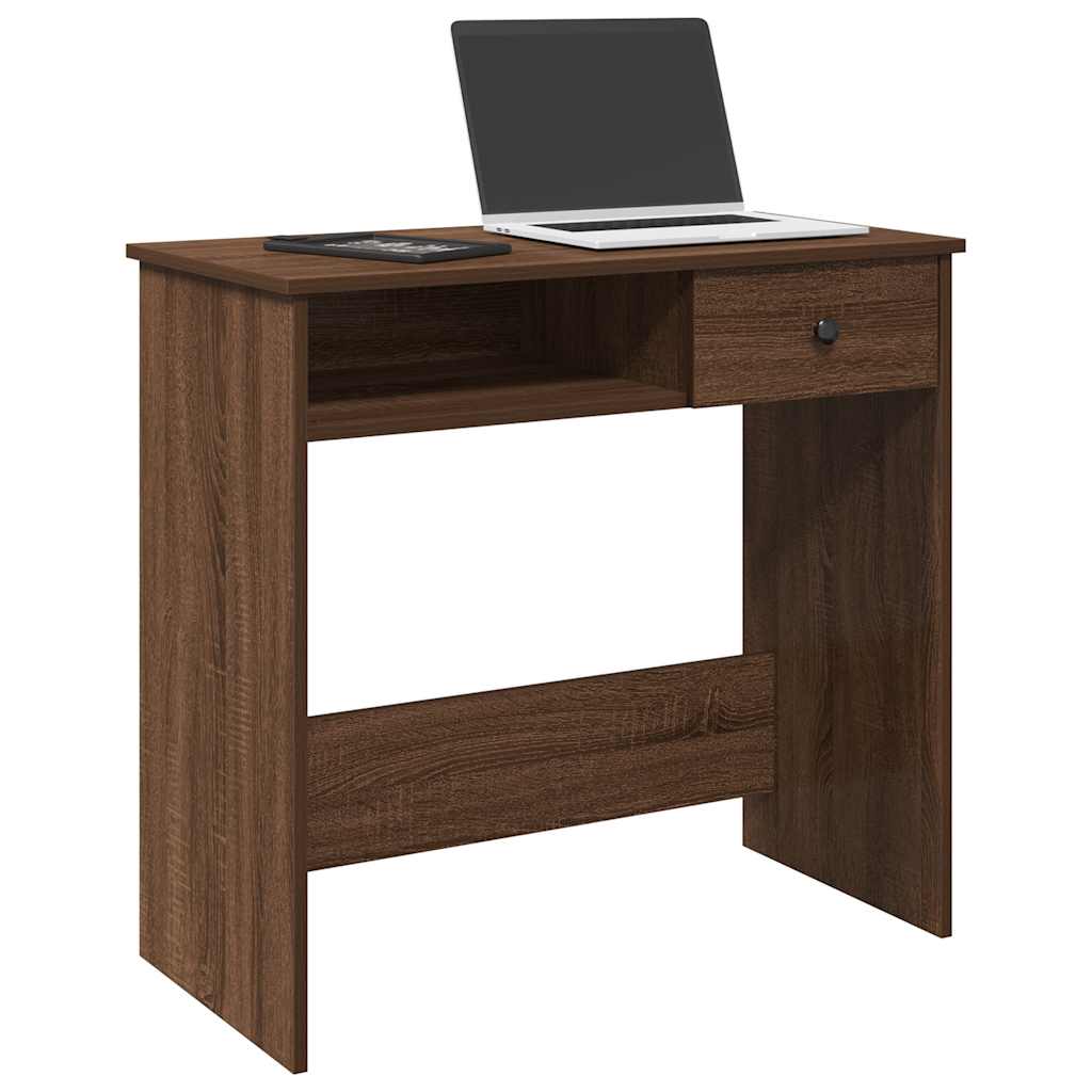 Bureau chêne marron 80x40x75 cm bois d'ingénierie - XIOS