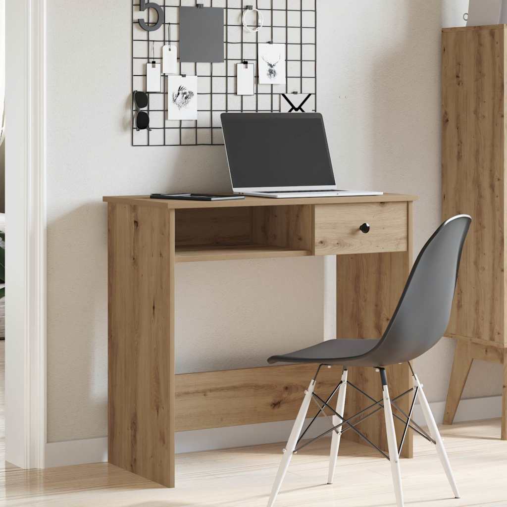 Bureau chêne artisanal 80x40x75 cm bois d'ingénierie - XIOS