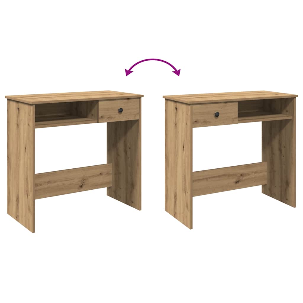 Bureau chêne artisanal 80x40x75 cm bois d'ingénierie - XIOS