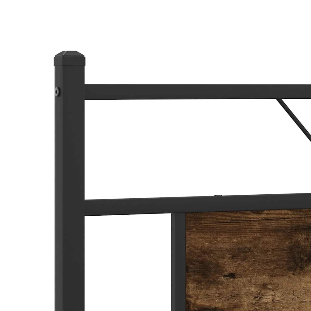 Cadre de lit en métal sans matelas chêne fumé 183x213 cm - XIOS