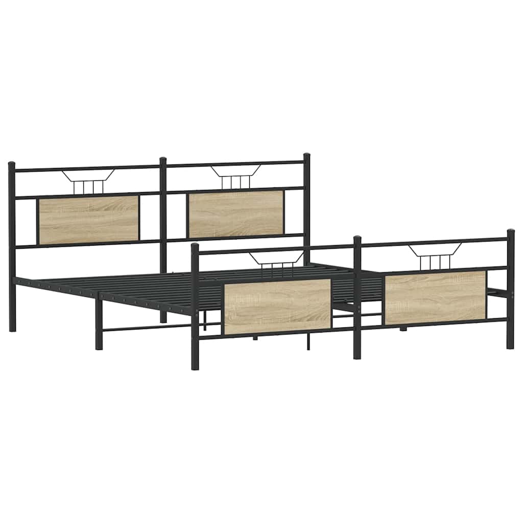 Cadre de lit en métal sans matelas chêne sonoma 183x213 cm - XIOS