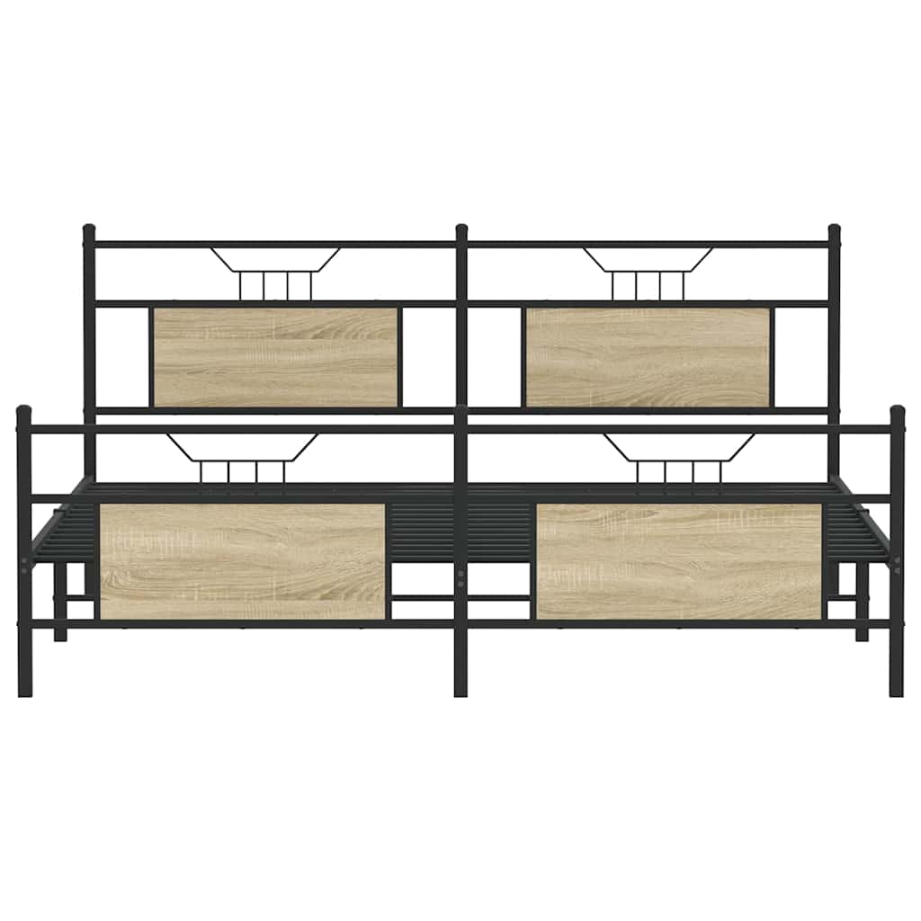 Cadre de lit en métal sans matelas chêne sonoma 183x213 cm - XIOS