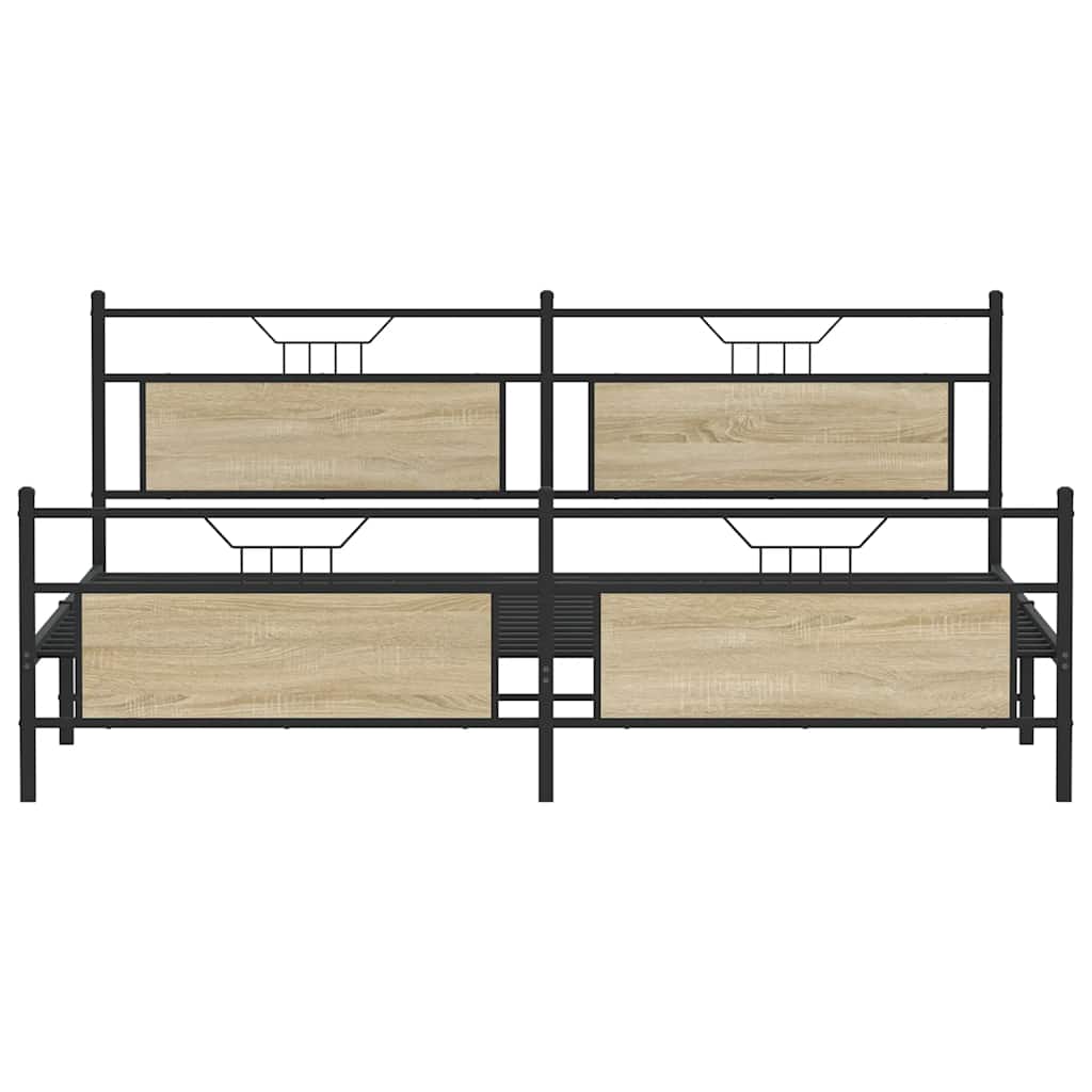 Cadre de lit en métal sans matelas chêne sonoma 193x201 cm - XIOS